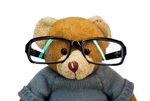 Teddy bear in glasses Stock Photos
