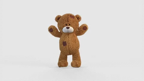 Teddy Bear Greeting Video Loop and Alfa Channel 库存影片 163294156