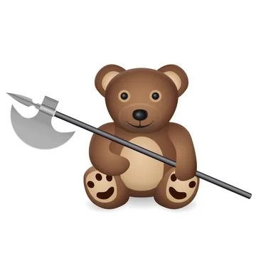 Teddy bear with halberd Stock Illustration