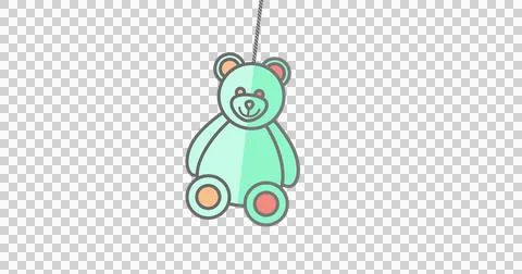 Teddy bear hanging on alpha channel Stock Illustration