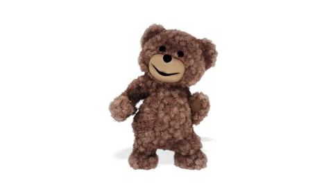 Teddy Bear Happy Dancing Looped White Background Stock Footage 170184909