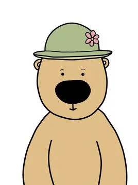 Teddy bear in a hat Illustrazione stock
