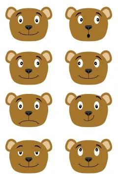 Teddy bear head Stock Illustration