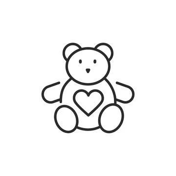 Teddy Bear with Heart Icon Stock Illustration