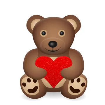 Teddy bear with heart Stock Illustration