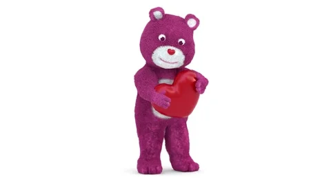 Teddy bear with heart shape pillow 스톡 동영상 318092178