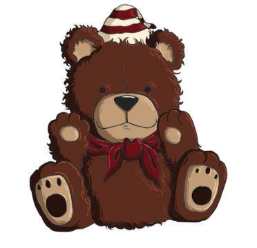 Teddy bear icon cute handdrawn brown design.. 스톡 일러스트