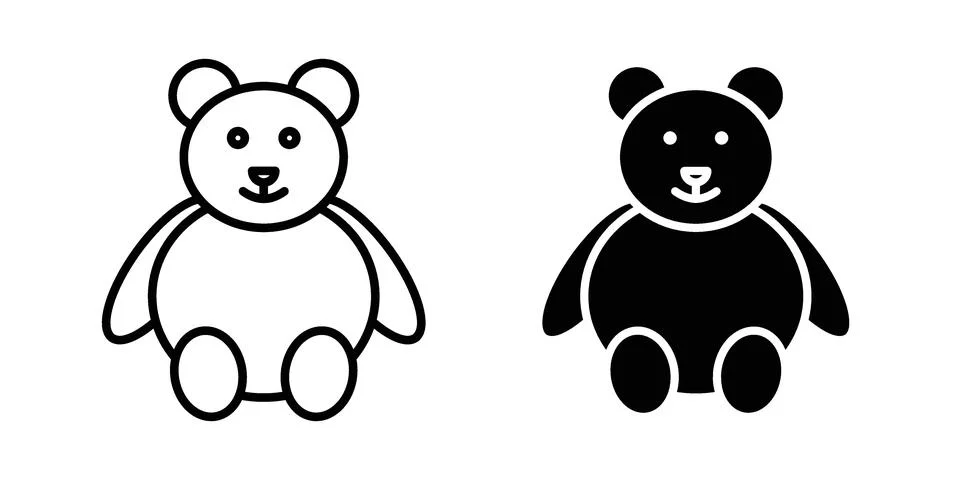 Teddy bear icon for design projects and web UI Stock Illustration
