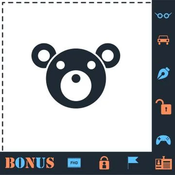 Teddy Bear icon flat Stock Illustration