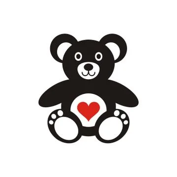 Teddy bear icon with heart イラスト素材