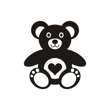 Teddy bear icon with heart イラスト素材