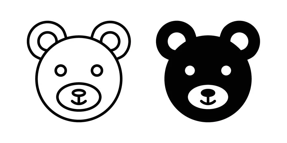 Teddy bear icon pack with silhouette and stroke web icons Stock Illustration