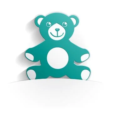 Teddy bear icon paper Stock Illustration