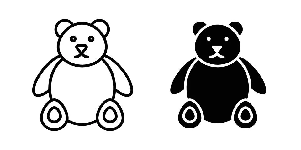 Teddy bear icon set, collection of vector icons Stock Illustration