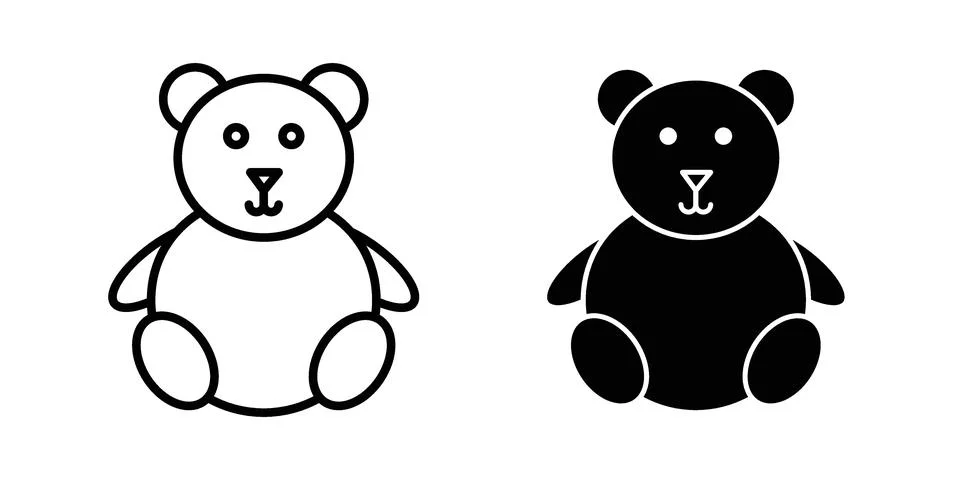 Teddy bear icon set. Vector EPS 10 Stock Illustration
