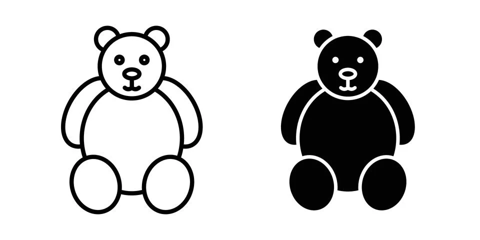 Teddy bear icon vector, symbol, logo illustrations イラスト素材