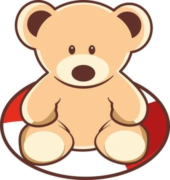 Teddy bear illustrated sit Stock Illustration