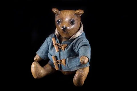 Teddy bear with jeans jacket Stock Photos