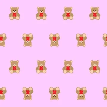 Teddy bear kids seamless pattern Stock Illustration