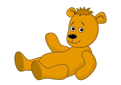 Teddy-bear laying Stock Illustration