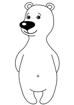 Teddy bear modest, contours Stock Illustration