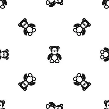 Teddy bear pattern seamless black Stock Illustration