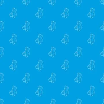 Teddy bear pattern seamless blue Stock Illustration