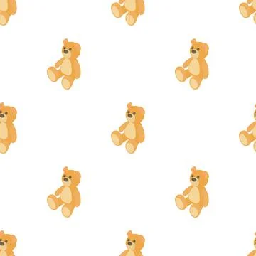 Teddy bear pattern seamless vector Stock Illustration