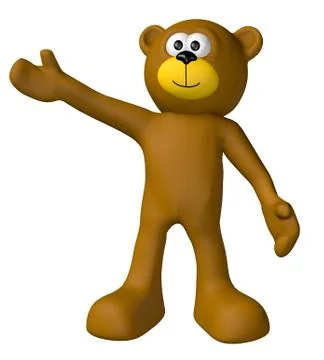 Teddy bear presentation - 3d cartoon illustration Stock Illustration