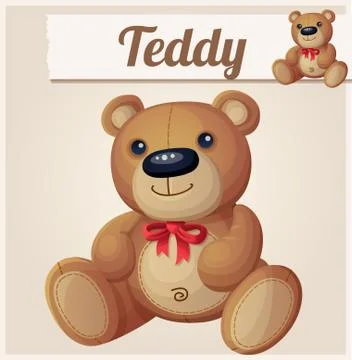 Teddy bear with red bow Stock Illustration