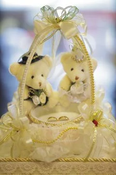 Teddy Bear Ring Box Stock-Fotos