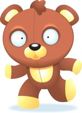Teddy Bear Running Stock Illustration