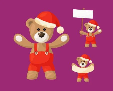 Teddy bear Santa Claus Stock Illustration