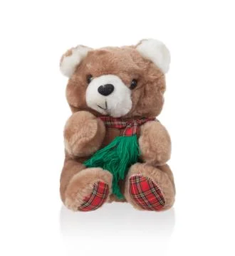 Teddy bear with scarf Stock Photos