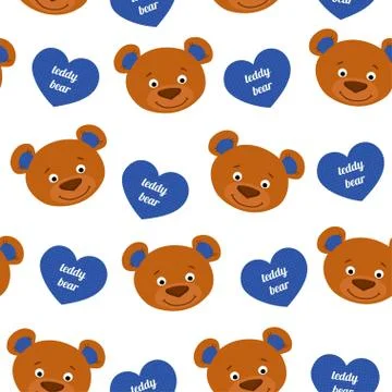 Teddy bear seamless pattern vector Stock Illustration