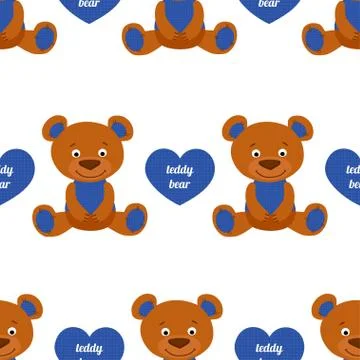 Teddy bear seamless pattern vector Stock Illustration