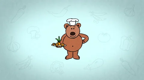 Teddy Bear Сhef Stock Footage 49036365