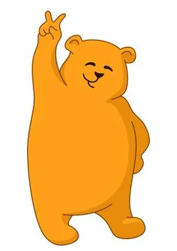 Teddy bear showing victory Stock Illustration