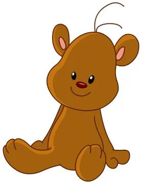 Teddy bear sitting Illustrazione stock
