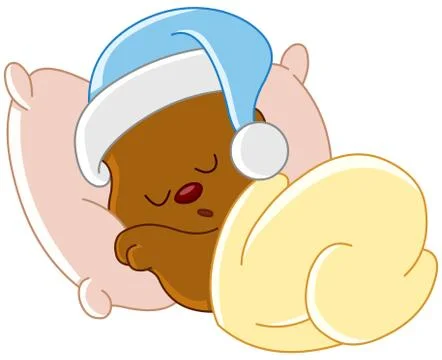 Teddy bear sleeping Stock Illustration