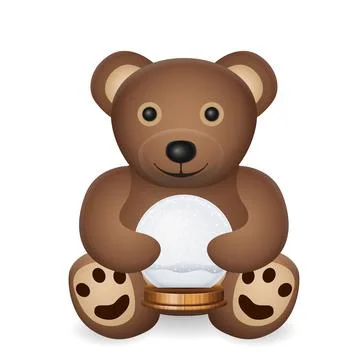 Teddy bear with snow globe Stock Illustration