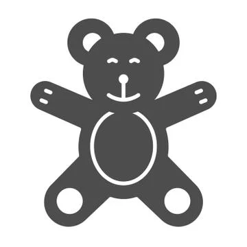 Teddy Bear solid icon, Kids toys concept, plush toy sign on white background イラスト素材