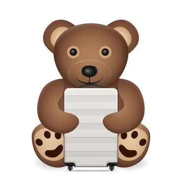 Teddy bear with suitcase Stock Illustration