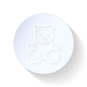 Teddy bear thin lines icon Stock Illustration