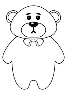 Teddy bear a tilde, contours Stock Illustration