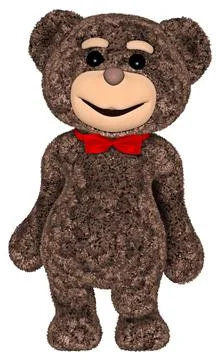 Teddy Bear Toy 3D Rendering Stock Illustration