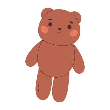 Teddy bear toy. Flat isolated vector illustration Stock Illustration