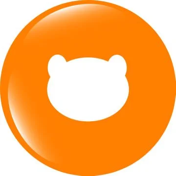 Teddy Bear Toy Head web icon isolated on white Stock Illustration