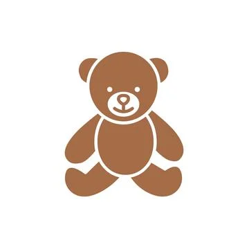 Teddy bear toy icon vector isolated on white background. Stock Illustration