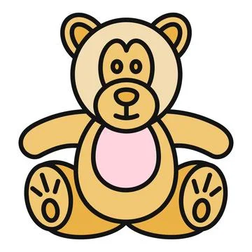 Teddy bear toy sitting as a soft comfort object Stock Illustration